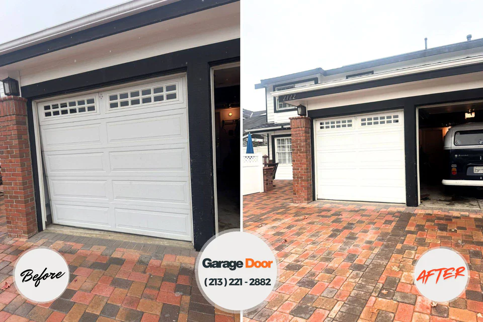 Before and after: garage door repair Greenwood, DE
